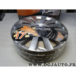 Pack 4 enjoliveurs de roue cache jante 17" 17 pouces Polaire racing spyder pro RA17-RSPC universel