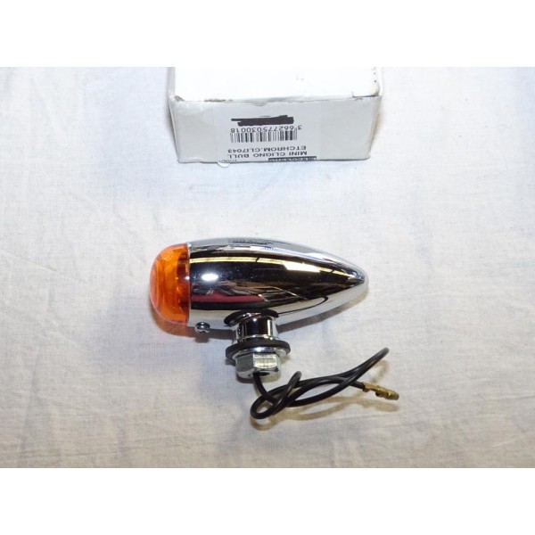 Mini clignotant homologue CE bullet chrome adaptable Kyoto CLI7043 030018  