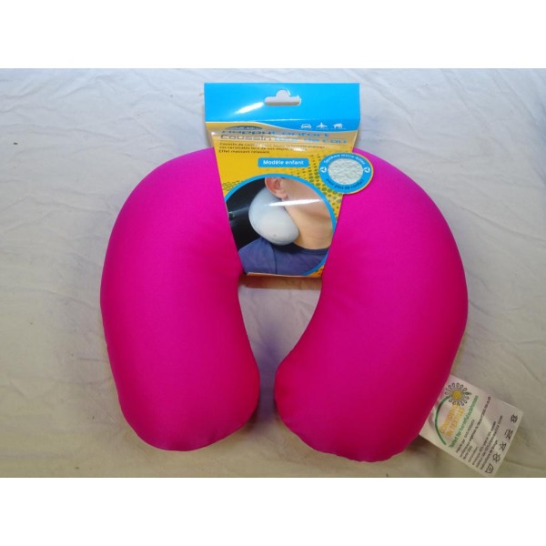 Coussin cale nuque cou voyage modele enfant Hogaty TEC3369 rose fuchsia  