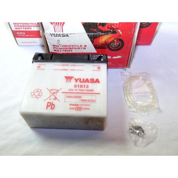 Batterie moto scooter Yuasa 51913 12V 17.7AH 10HR 100A 19AH 20HR 51913-BS (acide non inclu) 