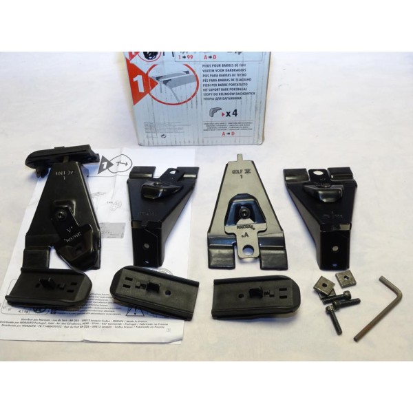 Kit pieds fixation barre de toit Klaxcar N°14 pour volkswagen bora golf 4 IV 5 portes de 1998 à 2003 