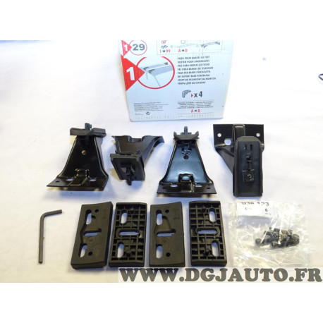 Kit pieds fixation barre de toit Klaxcar N°29 pour seat leon toledo 4 et 5 portes de 2000 à 2004 