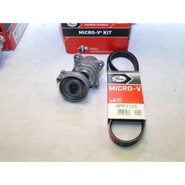Kit courroie accessoire 6PK1123 + galet tendeur Gates K076PK1123 pour volkswagen polo 3 III 1.4 1.6 essence de 1994 à 2001 