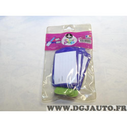 Blister 3 étiquettes bagages valise voyage violet et vert Color pop 3700536100294 