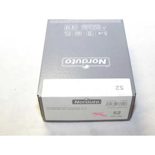 Kit pieds fixation barre de toit Norauto N°52 16132301 pour volkswagen golf 5 6 V VI de 2004 à 2012 