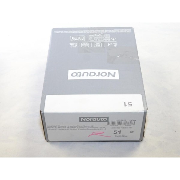 Kit pieds fixation barre de toit Norauto N°51 16159303 pour renault megane 3 III fluence 5 portes de 2009 à 2016 