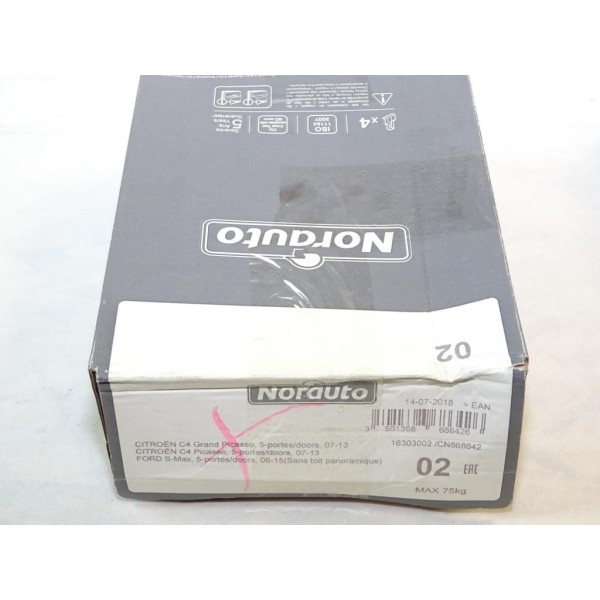 Kit pieds fixation barre de toit Norauto N°02 16303003 pour citroen C4 picasso C4 grand picasso de 2007 à 2013 ford S-max Smax d