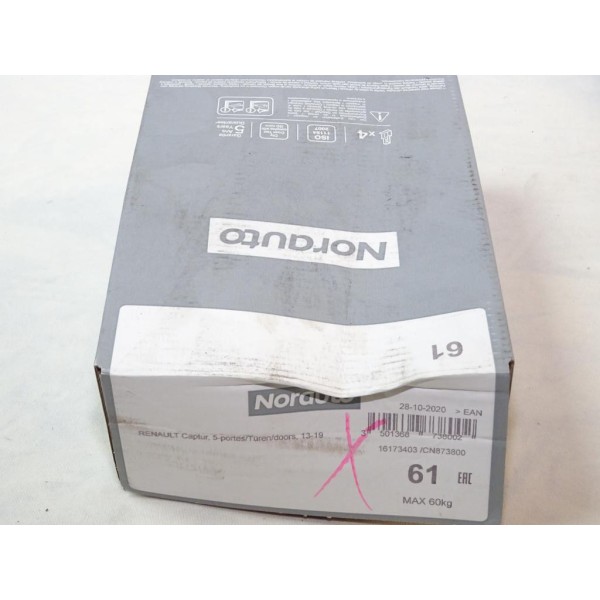 Kit pieds fixation barre de toit Norauto N°61 16173403 pour renault captur 5 portes de 2013 à 2019 