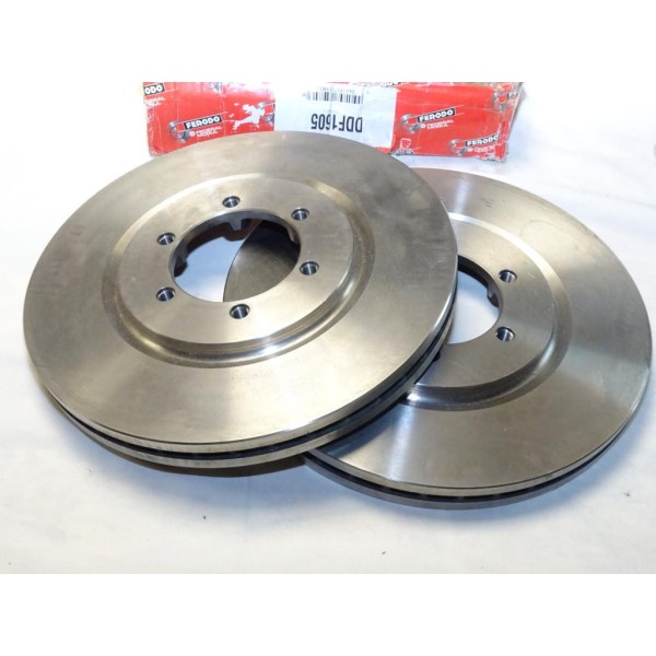 Paire de disque de frein avant 294mm diametre ventilé Ferodo DDF1605 pour daewoo ssangyong rexton musso 