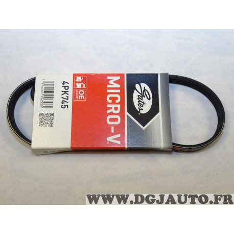 Courroie d'accessoire Gates 4PK745 pour renault twingo 2 II 1.2 essence 