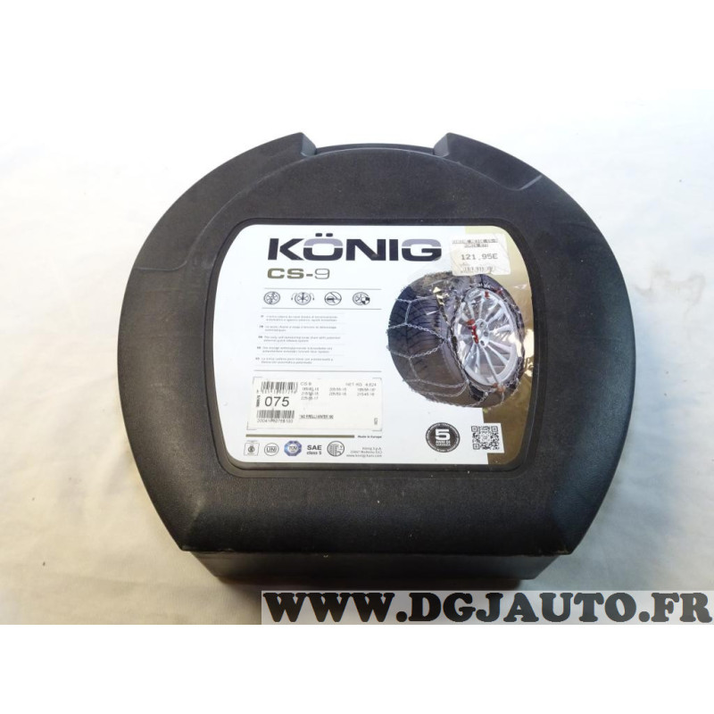 Chaînes à neige 12mm KN70 175/70 R15, 185/60 R15, 185/65 R15, 195/60 R15,  205/55 R15, etc.-990013156