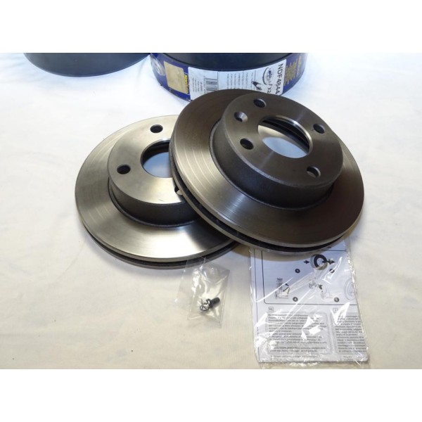 Paire disque de frein avant ventilé 239mm diametre Norauto NDF4844 pour ford escort 3 4 III IV orion 1 I de 1986 à 1990 