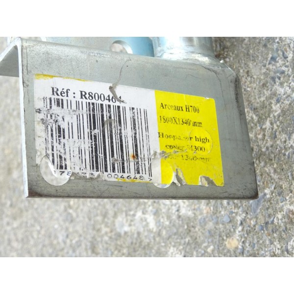 Ensemble arceau H700 1800x1340 avec bache gris foncé 1815x1355x855 fermeture 65cm gaine Trigano R800464 TR000491NF OF124978 2480