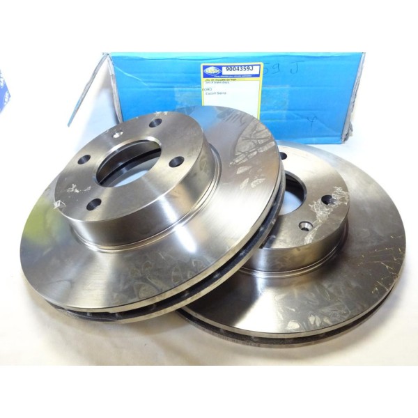 Paire disques de frein avant 260mm diametre ventilé Sasic 9004359J pour ford escort 4 IV turbo RS sierra 1 2 I II 
