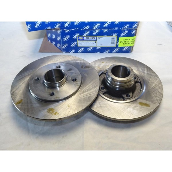 Paire disques de frein arriere plein sans roulement de roue 238mm diametre Sasic 4004287J pour renault clio 1 I 