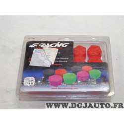 Pack 20 bouchons couvres boulon ecrous de roue jante taille 19 universel rouge Simoni CBR/19 Rosso