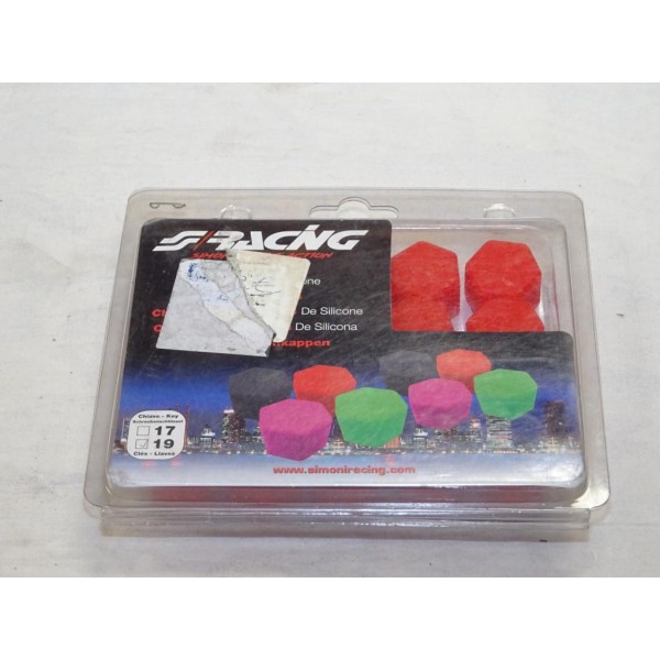 Pack 20 bouchons couvres boulon ecrous de roue jante taille 19 universel rouge Simoni CBR/19 Rosso 