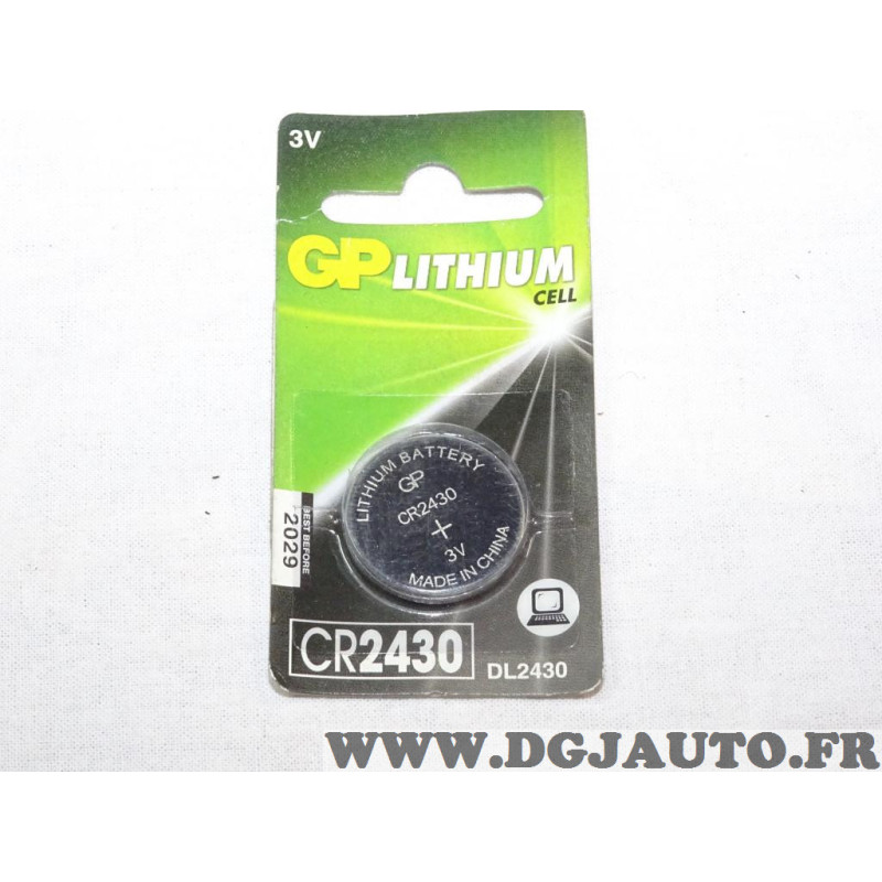 Pile bouton GP lithium CR2430-2C1 lithium DLU 2029 CR2430 3V, au