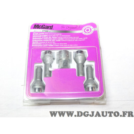 Blister 4 boulons ecrou antivol roue jante M12x1.25 M12 x 1.25 Mcgard 27169SU pour alfa romeo 156 166 GT mito giulietta spider c