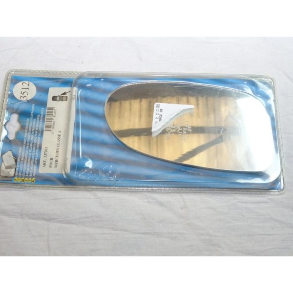 Vitre miroir glace retroviseur avant droit MAD N°3512 537203 pour mercedes classe A W168 de 1997 à 2004 CLK de 1997 à 2000 SLK d