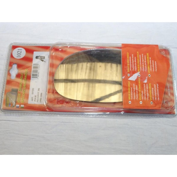 Vitre miroir glace retroviseur avant gauche grand angle MAD 1021 537293 pour peugeot 206 de 1998 à 2006 