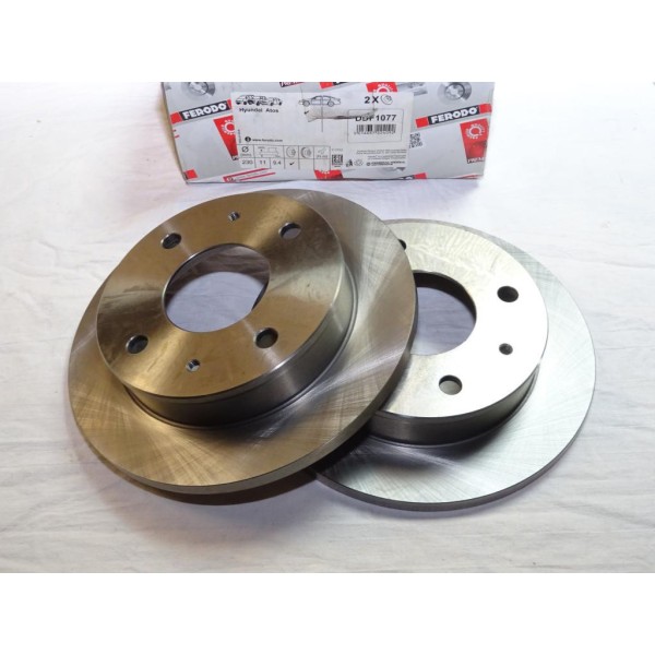 Paire disques de frein avant plein 230mm diametre Ferodo DDF1077 pour hyundai atos 