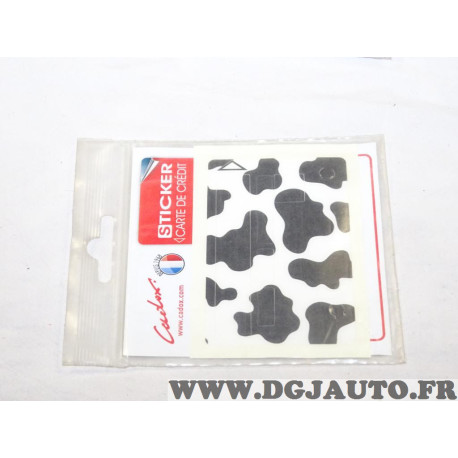 Autocollant sticker decoration carte bleue de crédit CB tache noir vache Cadox 140008 