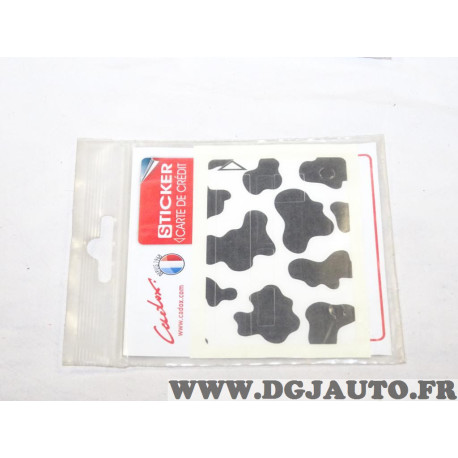 Autocollant sticker decoration carte bleue de crédit CB tache noir vache Cadox 140008 