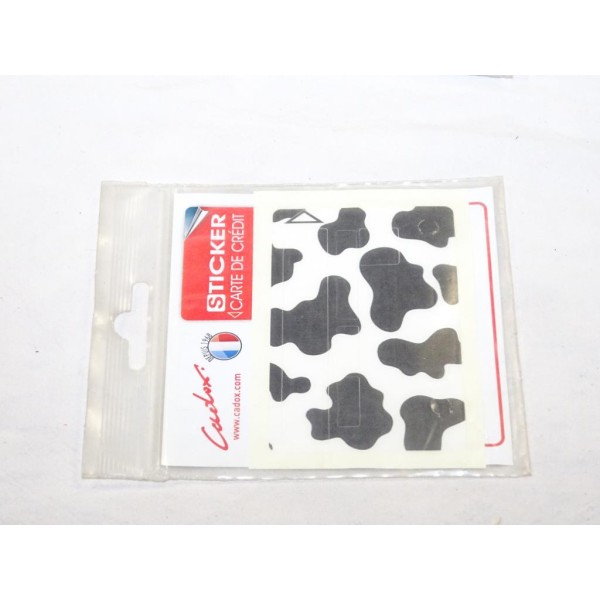 Autocollant sticker decoration carte bleue de crédit CB tache noir vache Cadox 140008 