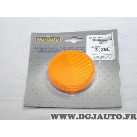 Blister 2 catadioptres reflecteur rtond orange Norauto 523773 N052191 pour remorque caravane 
