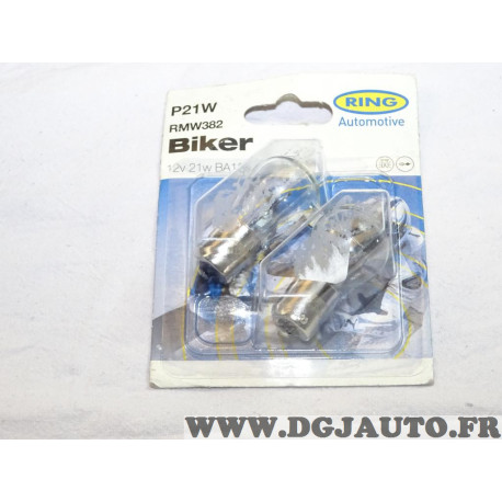 Blister 2 ampoules de feu P21W 12V 21W Ring RMW382 moto scooter 