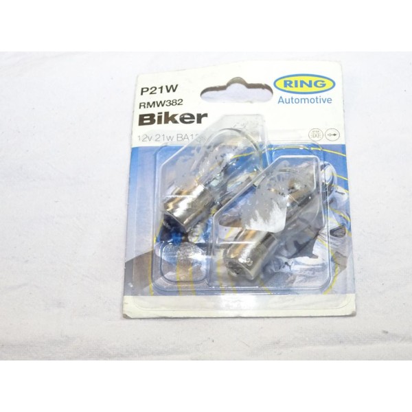 Blister 2 ampoules de feu P21W 12V 21W Ring RMW382 moto scooter 