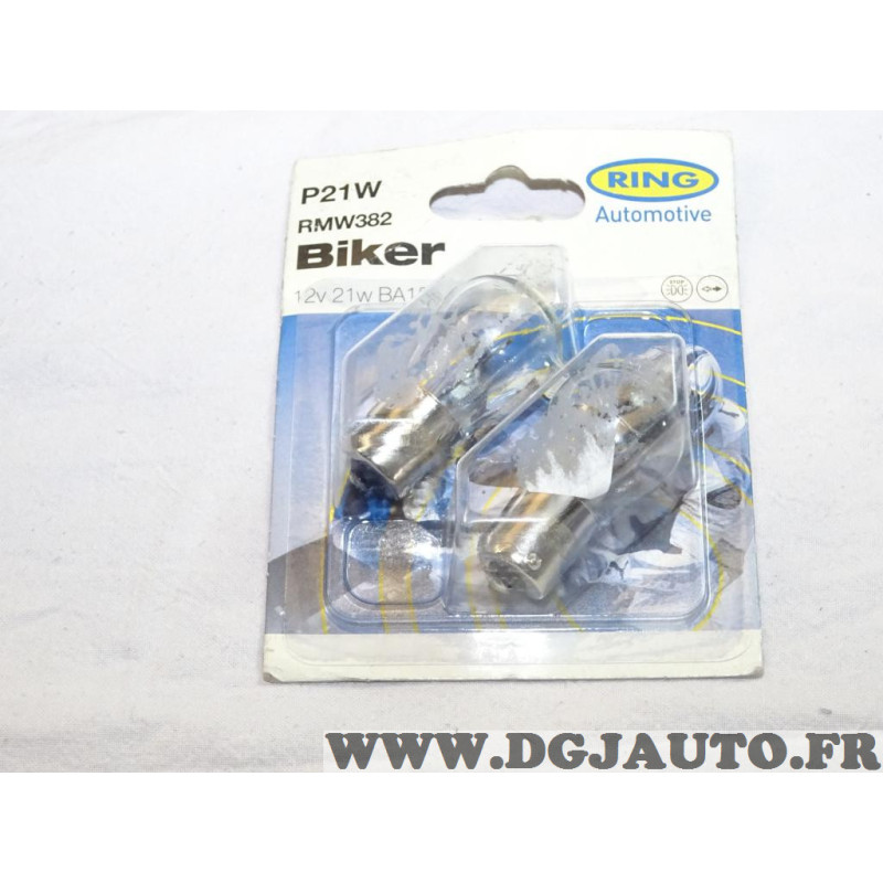 Blister 2 ampoules de feu P21W 12V 21W Ring RMW382 moto scooter