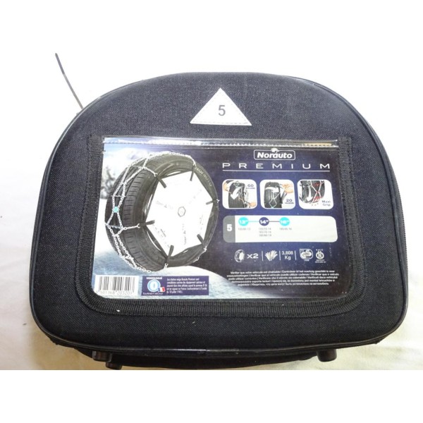 Paire de chaines neige Norauto premium N°5 V pour pneu roue jante 155/80/13 155/70/14 165/70/14 185/60/14 195/45/16 155 80 13 15