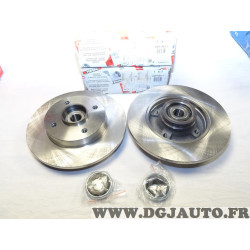 Paire disques de frein arriere plein 249mm diametre avec roulement de roue ABS Ferodo DDF1561 pour citroen C4 peugeot 307 