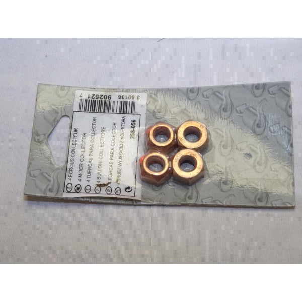 Blister 4 ecrous M10x1.25 fixation echappement Bosal 258-056 pour pour divers véhicules BMW fiat alfa romeo lancia citroen peuge