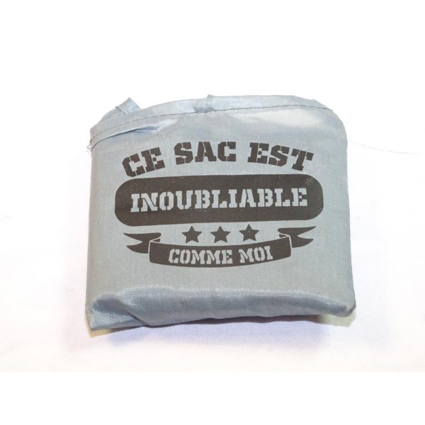 Sac de courses gris pliable Zigoh 3700619608204 Ce sac est inoubliable comme moi 