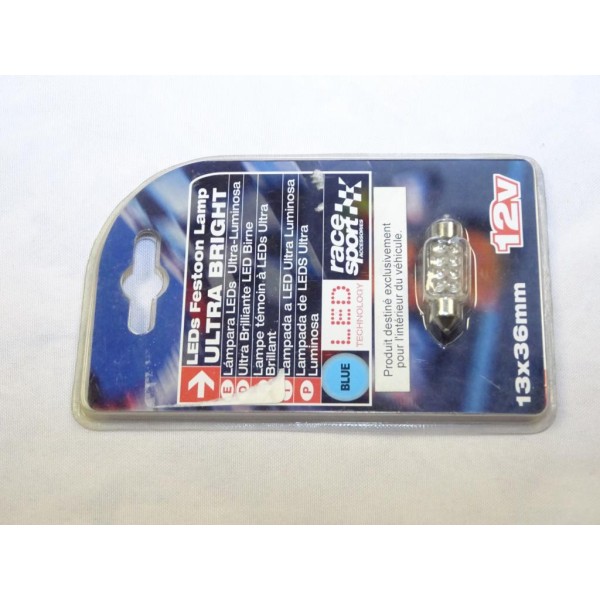 Ampoule navette plafonnier Race sport Sumex LED1336 LED bleu 13x36mm 