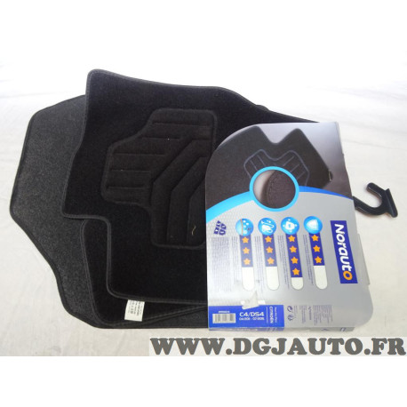 Lot 4 tapis de sol sur mesure avant + arriere Norauto 2195604 pour citroen C4 DS4 de 04/2011 à 07/2015 