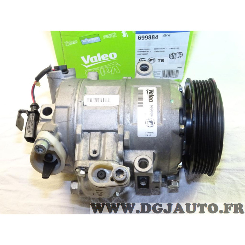 Compresseur de climatisation Valeo 699884 pour audi A2 seat ibiza 3 4 III  IV cordoba 2 II toledo 4 IV skoda fabia 1 2 I II rooms, au meilleur prix  110 sur DGJAUTO