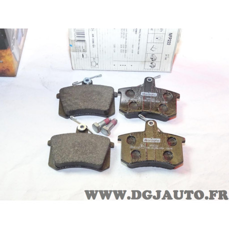 Jeux 4 plaquettes de frein arriere montage girling Norauto NFP222 pour alfa romeo 164 audi 80 90 100 200 fiat croma 1 tempra tip