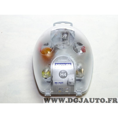 Coffret boite ampoules de secours H4 60/55W 12V Norauto 71442 