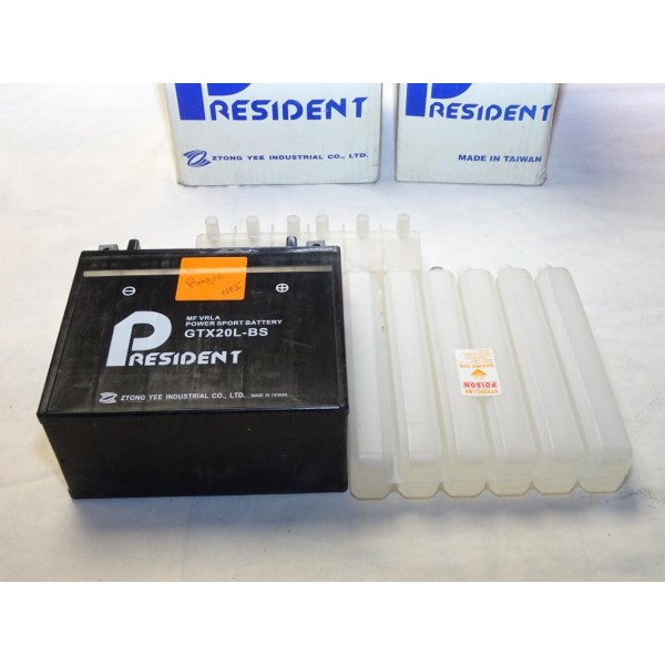 Batterie moto avec acide President GTX20L-BS MF VRLA pour moto scooter 