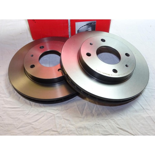 Paire disques de frein avant ventilé 256mm diametre Brembo 09.9617.11 pour volvo S40 V40 