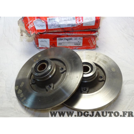 Paire disques de frein arriere plein 238mm diametre avec roulement de roue TRW DF6045BS pour renault clio 2 II 