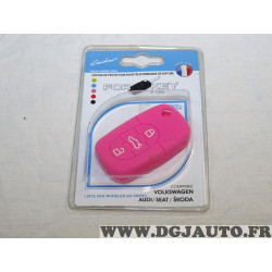 Housse rose coque de clé télécommande Cadox 790013 S-AUD304S pour audi volkswagen seat skoda