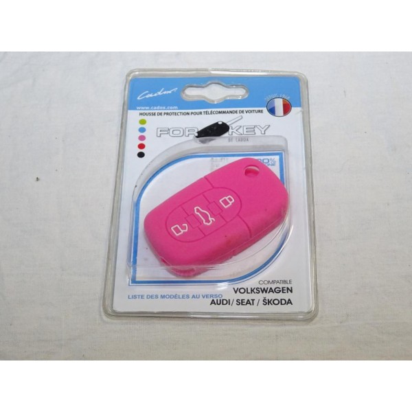 Housse rose coque de clé télécommande Cadox 790013 S-AUD304S pour audi volkswagen seat skoda 