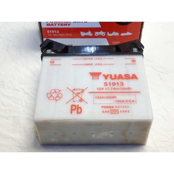 Batterie moto scooter tracteur Yuasa 51913 12V 17.7AH 10HR 100A 19AH 20HR 51913-BS (acide non fourni) 