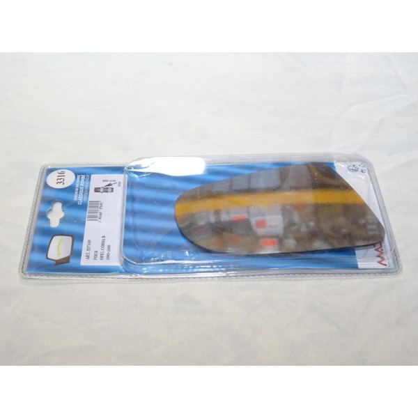 Vitre miroir glace retroviseur avant droit MAD N°3316 537169 pour opel corsa B de 1993 à 2000 