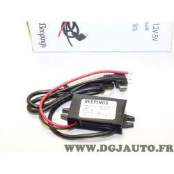 Convertisseur de tension 12V-5V micro USB coudé Beepings CVCDE12V pour moto scooter voiture